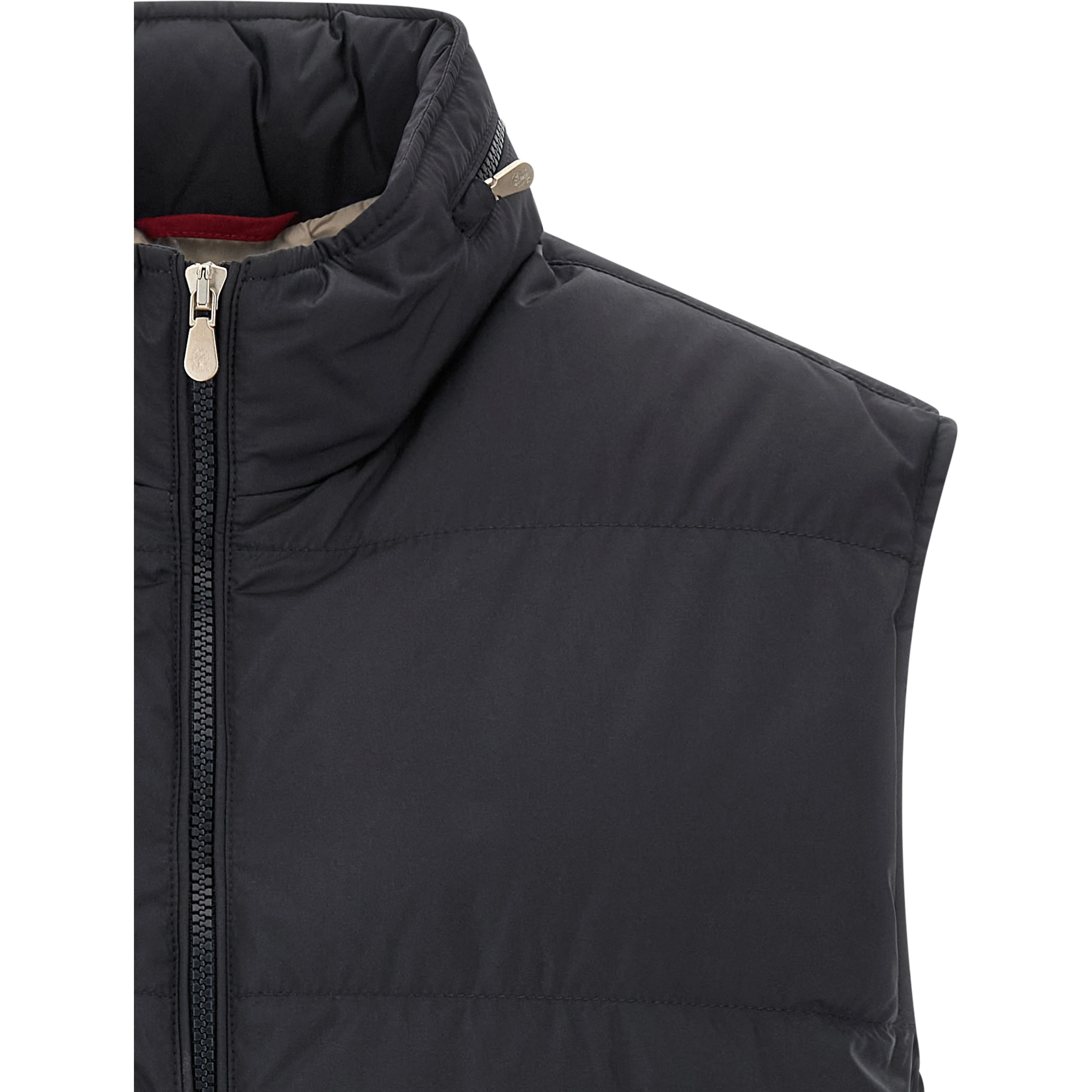 Blue Polyester Sleeveless Jacket