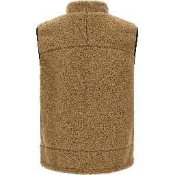 Beige Polyester Sleeveless Jacket