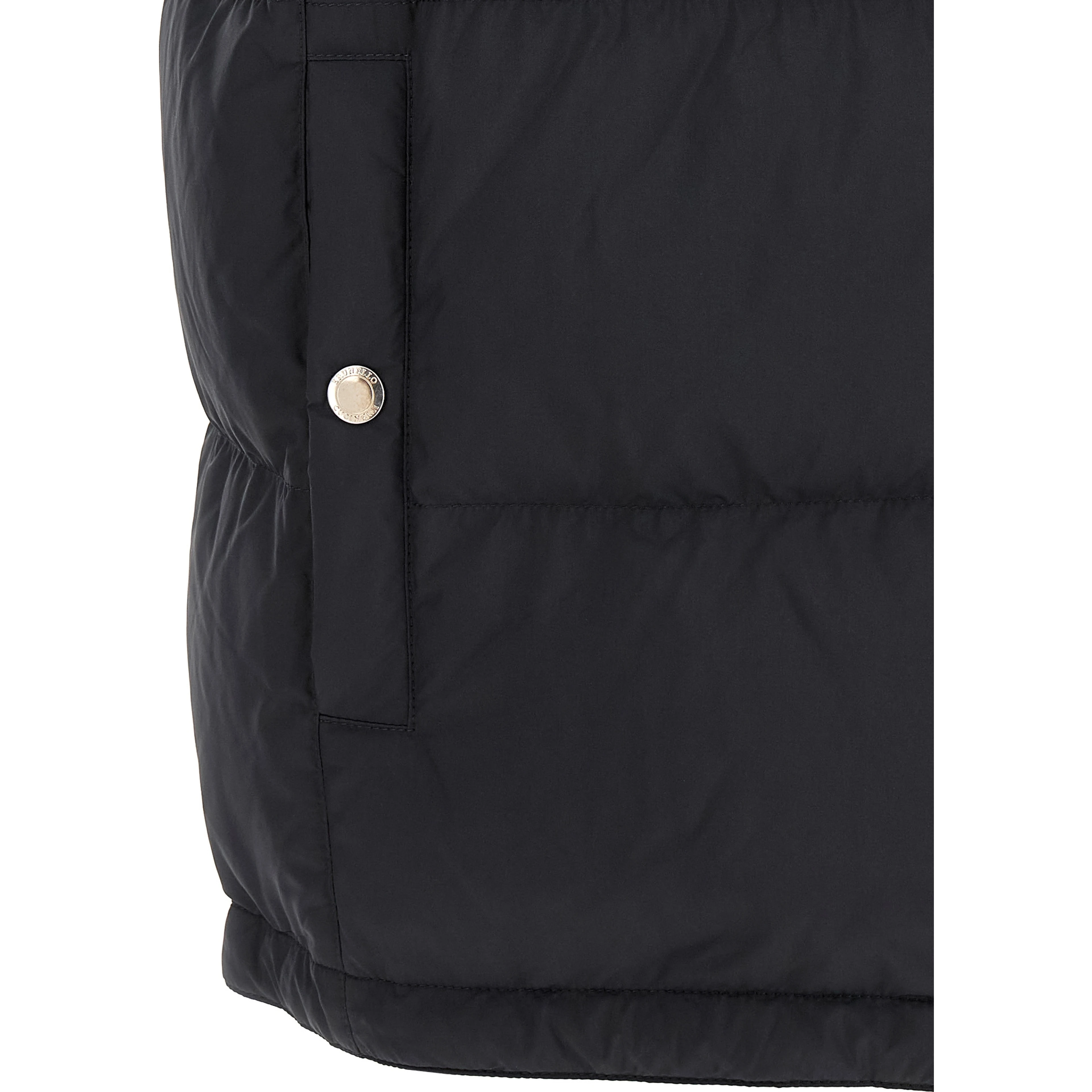 Blue Polyester Sleeveless Jacket