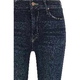 Blue Cotton Flared Jeans