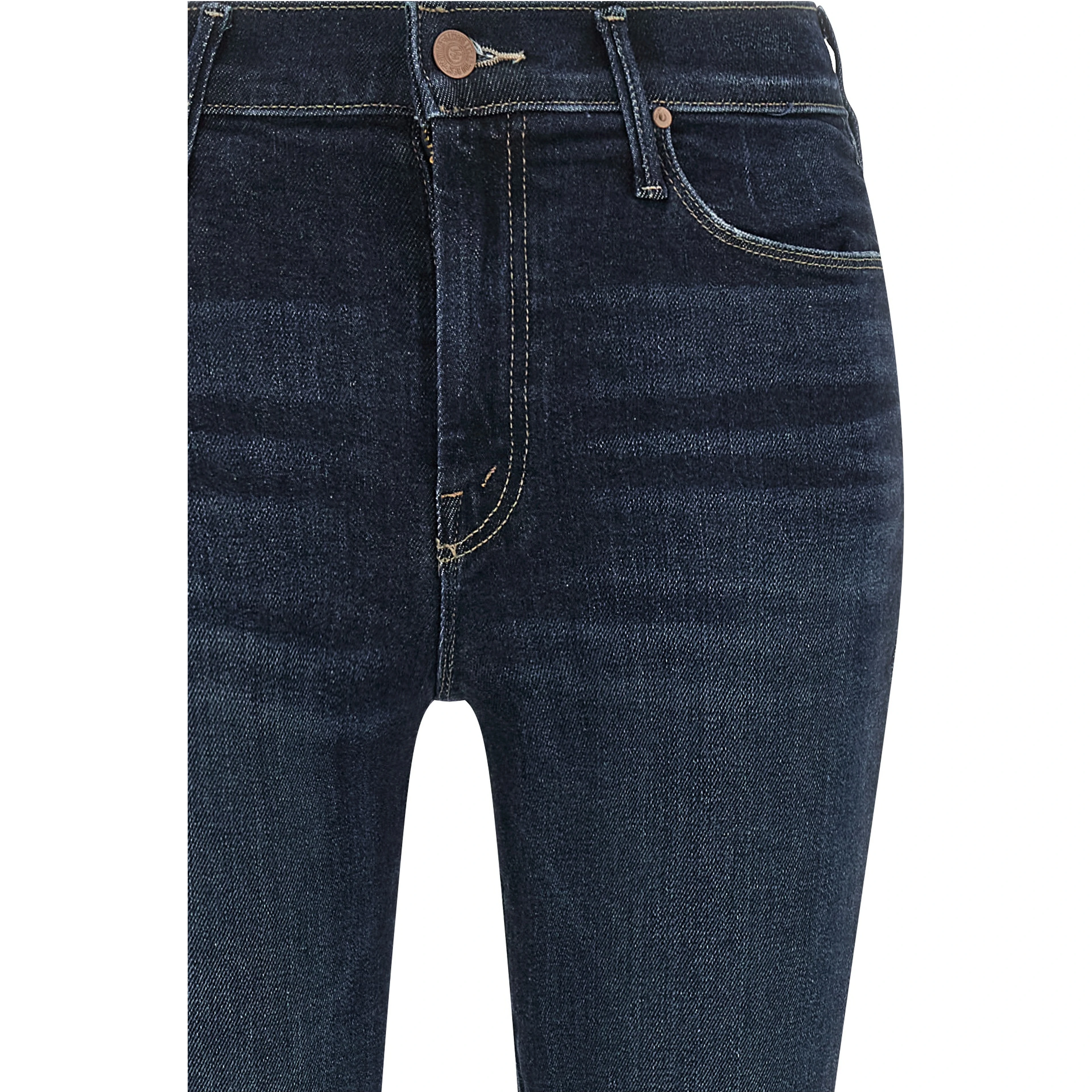Blue Cotton Flared Jeans