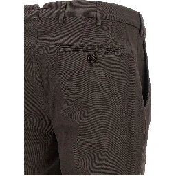 Brown Cotton Casual Pants