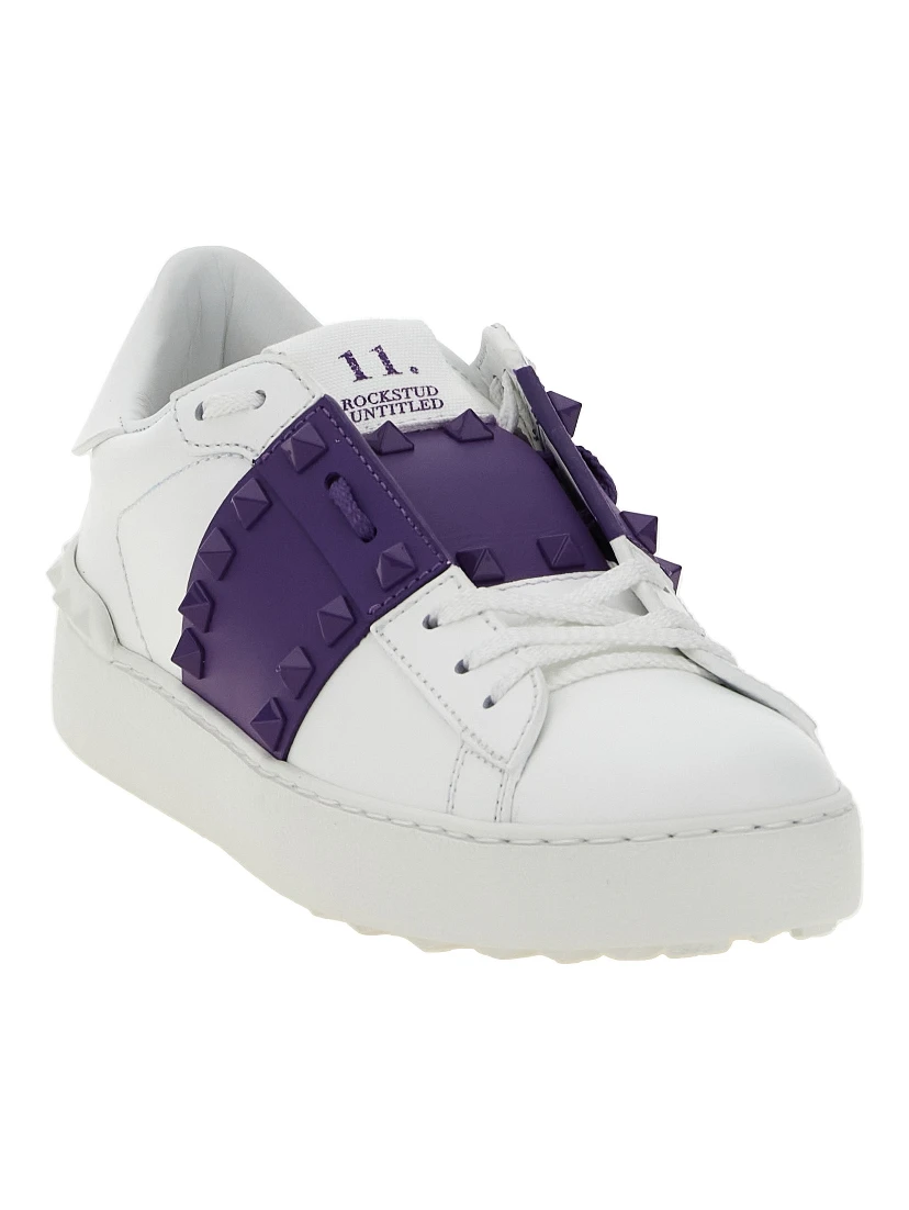 Purple Calfskin Low Top Sneakers