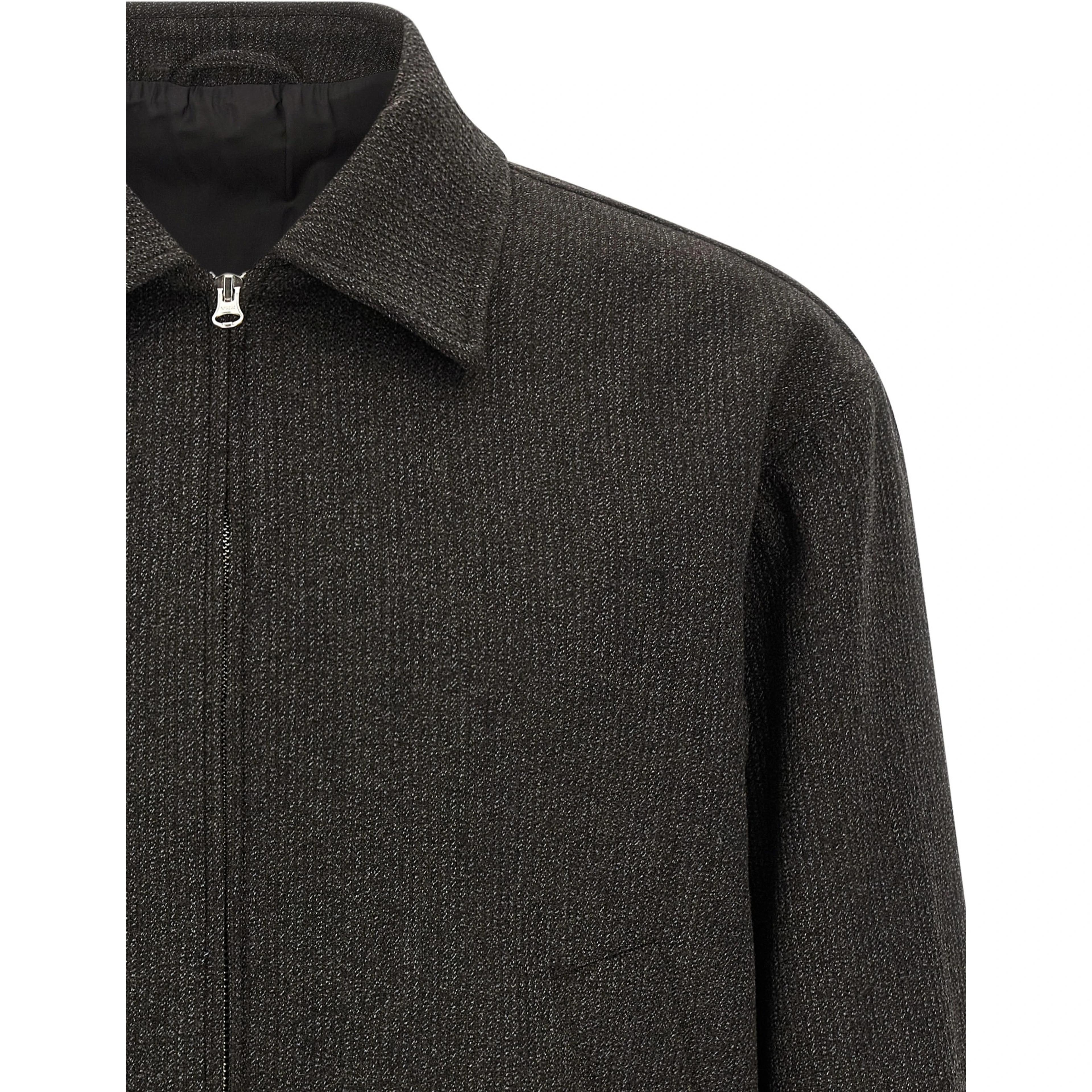 Brown Wool Full-Length Jacket