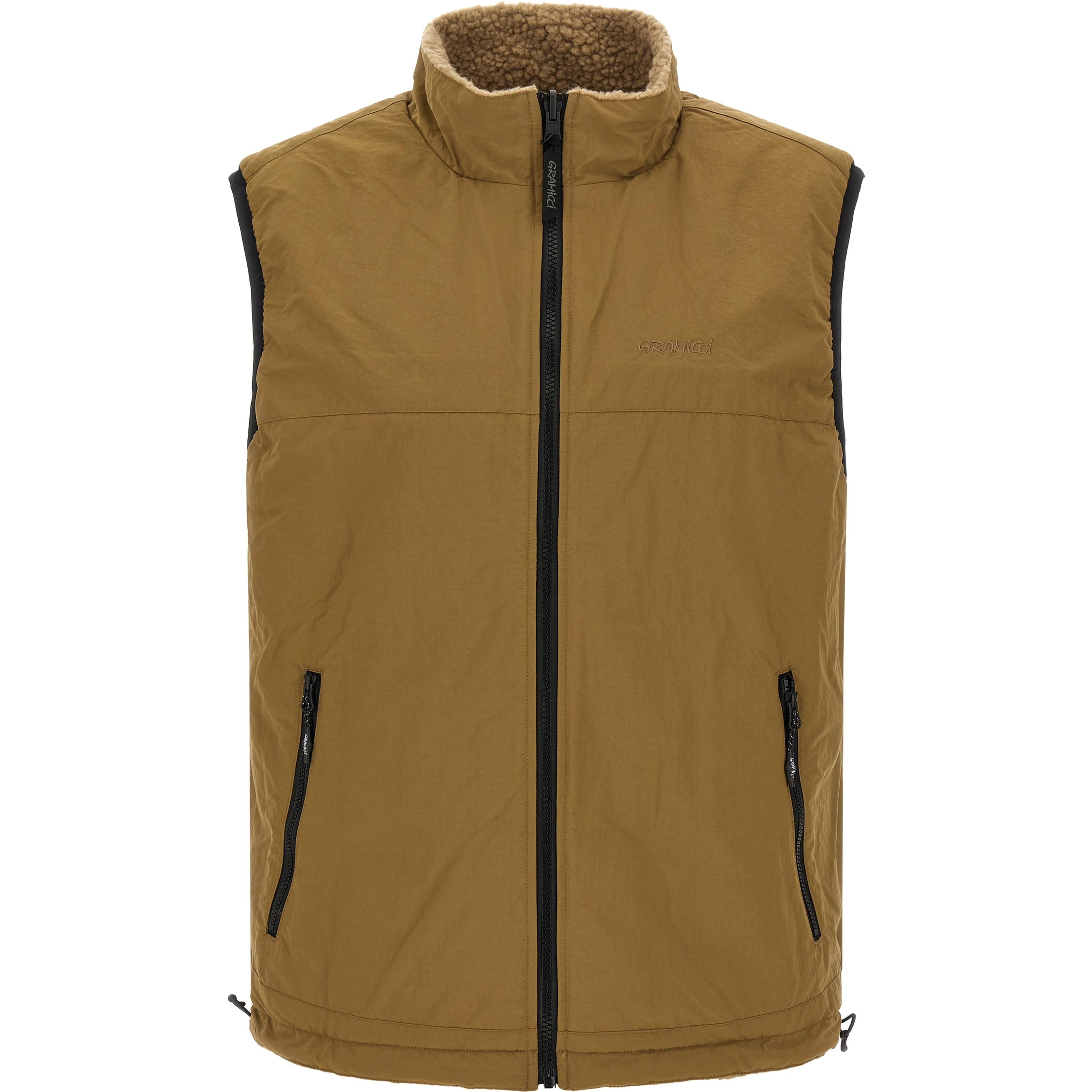 Beige Polyester Sleeveless Jacket