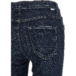 Blue Cotton Flared Jeans