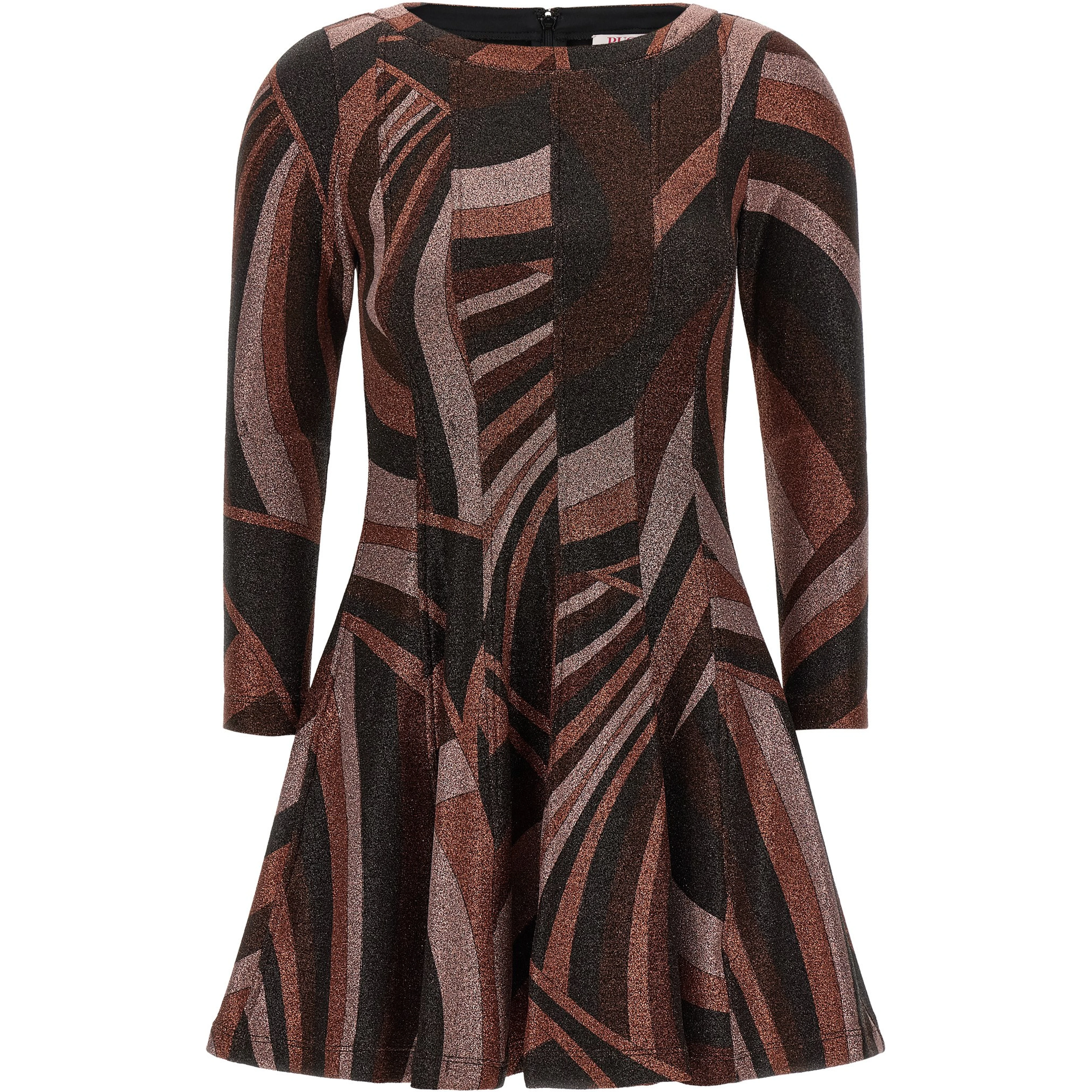 Bordeaux Polyamide Short Dress