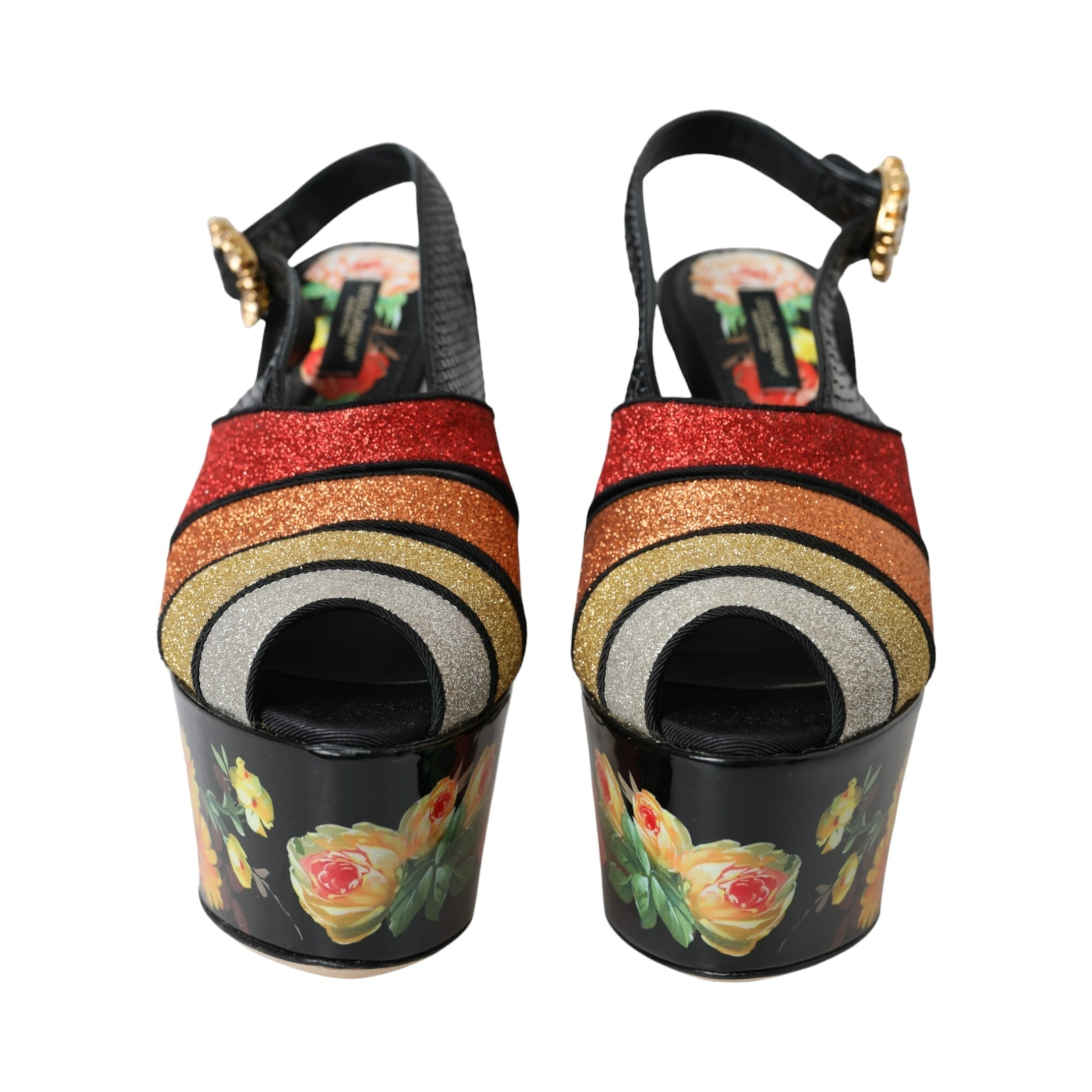 Multicolor Floral Crystal Platform Sandals Shoes