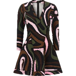 Multicolor Viscose Short Dress