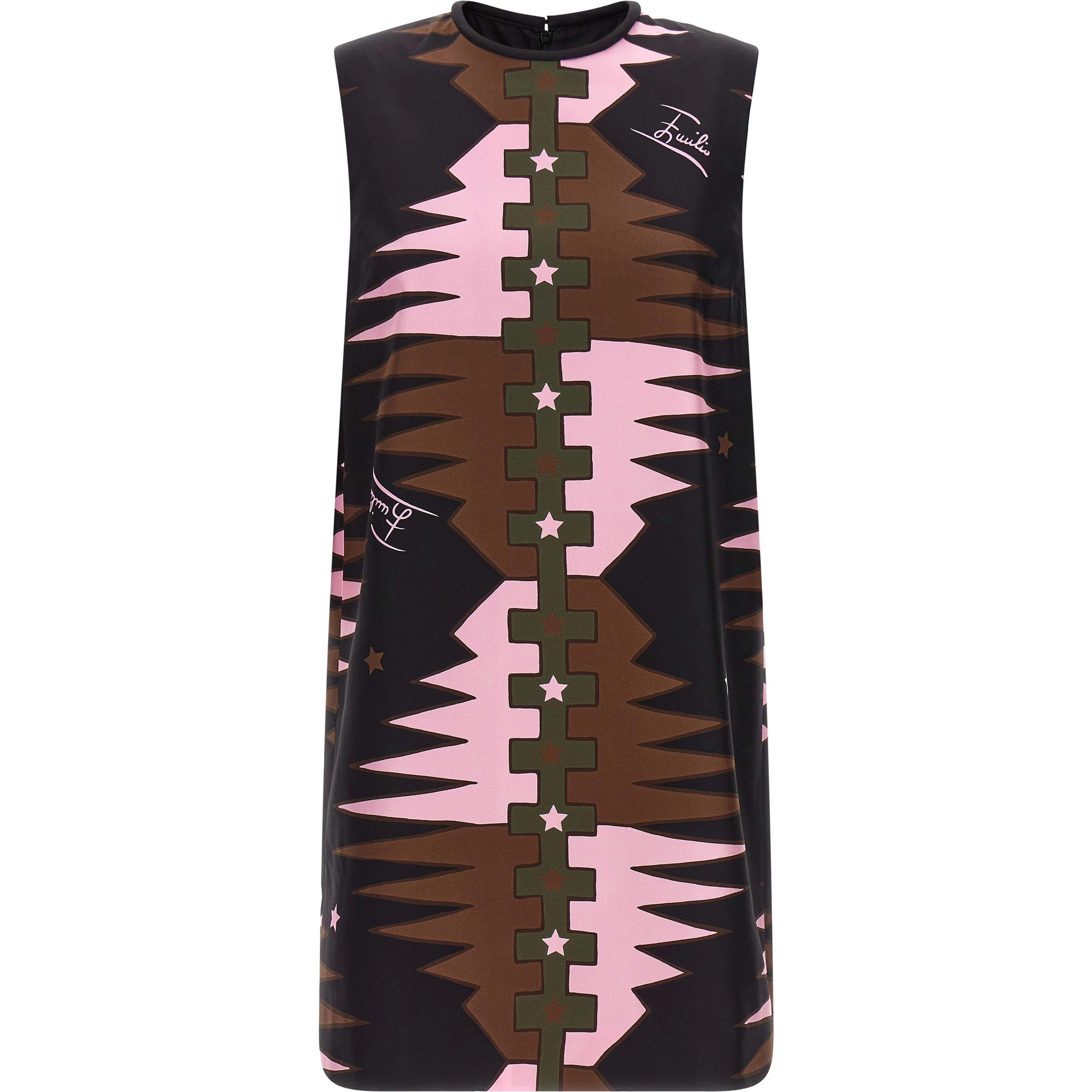 Multicolor Silk Short Dress