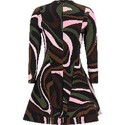 Multicolor Viscose Short Dress