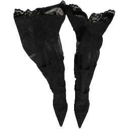 Black Over The Knee Sock Pumps Boots Shoes