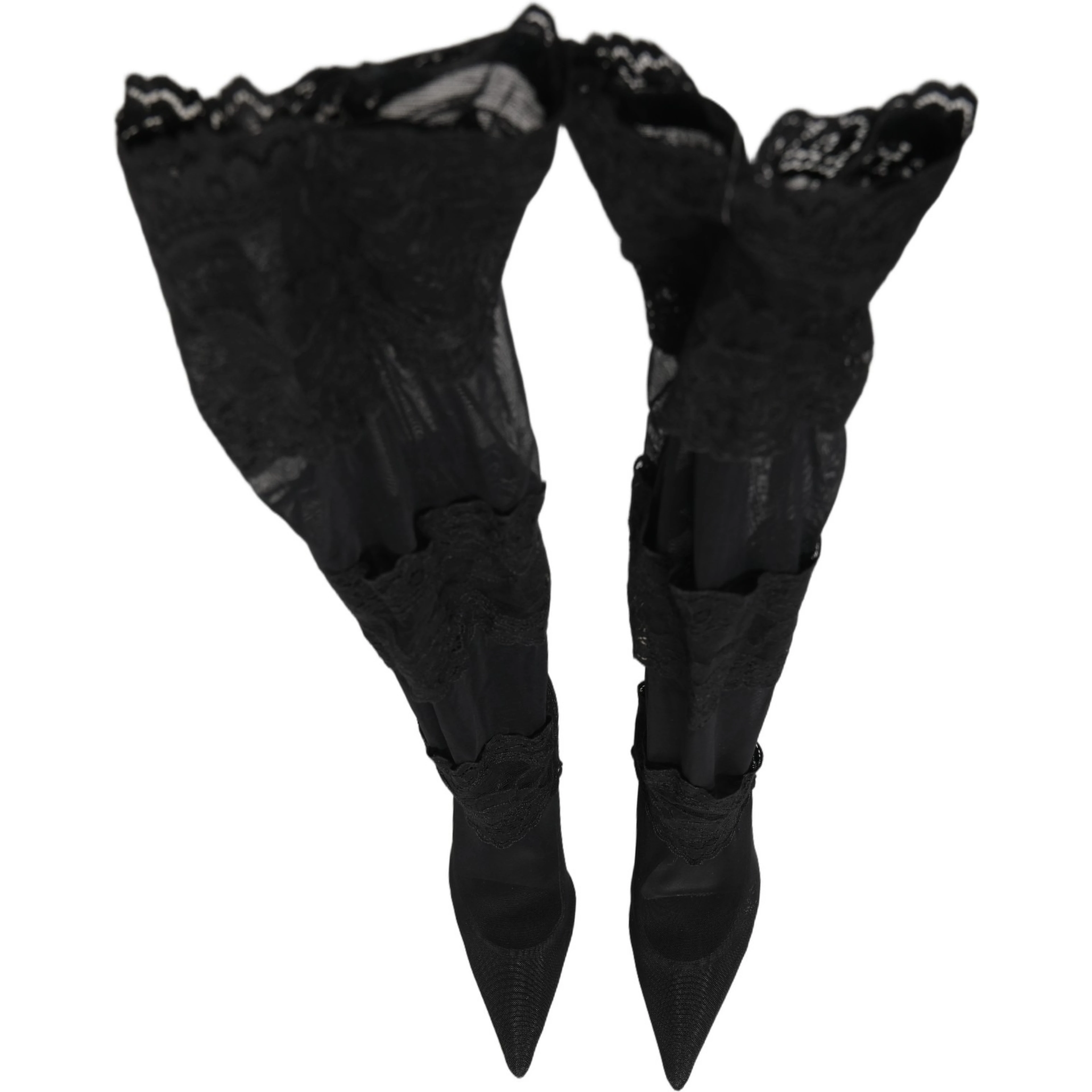Black Over The Knee Sock Pumps Boots Shoes