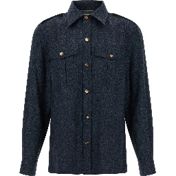 Blue Virgin Wool Blouse