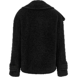 Black Alpaca Leather Coat