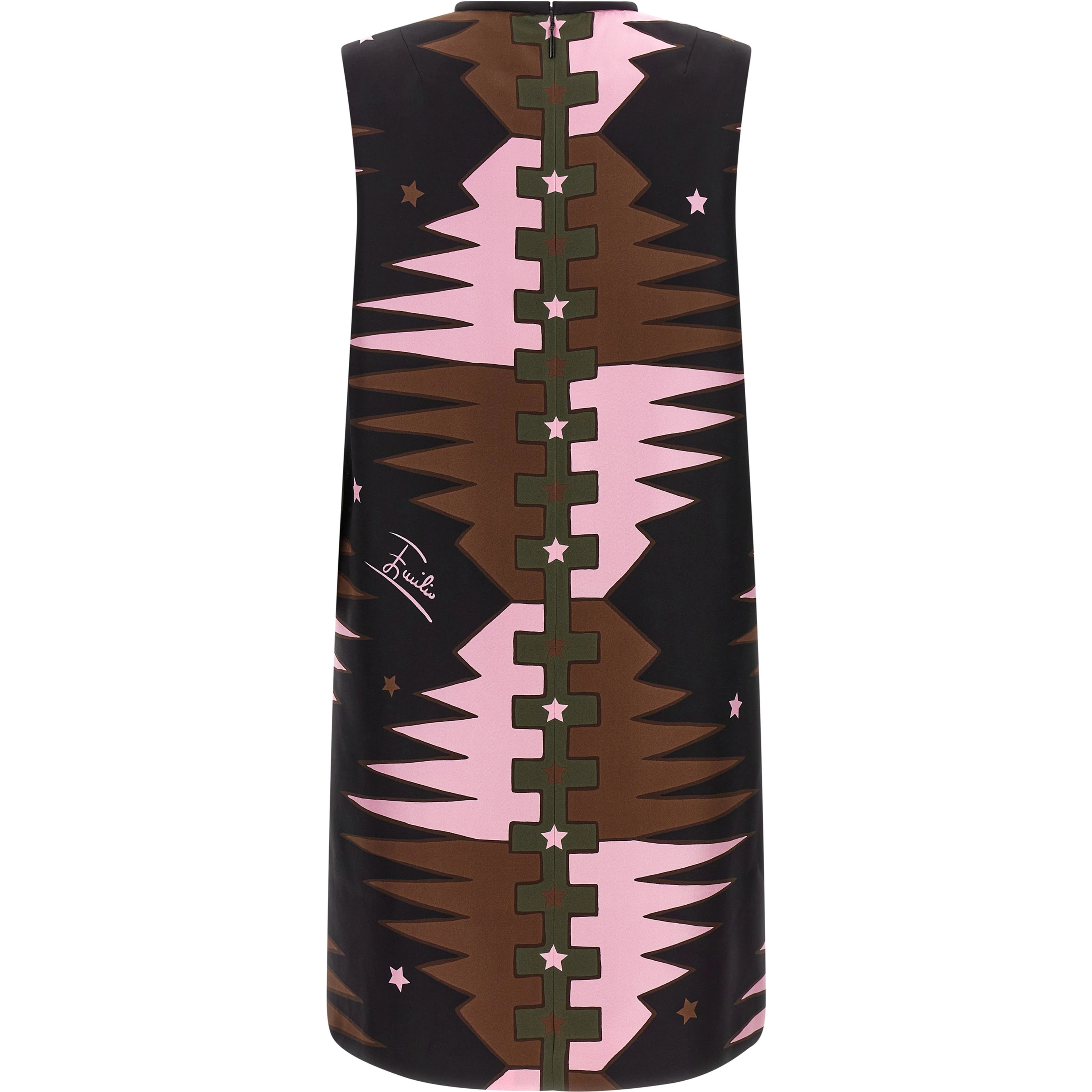 Multicolor Silk Short Dress