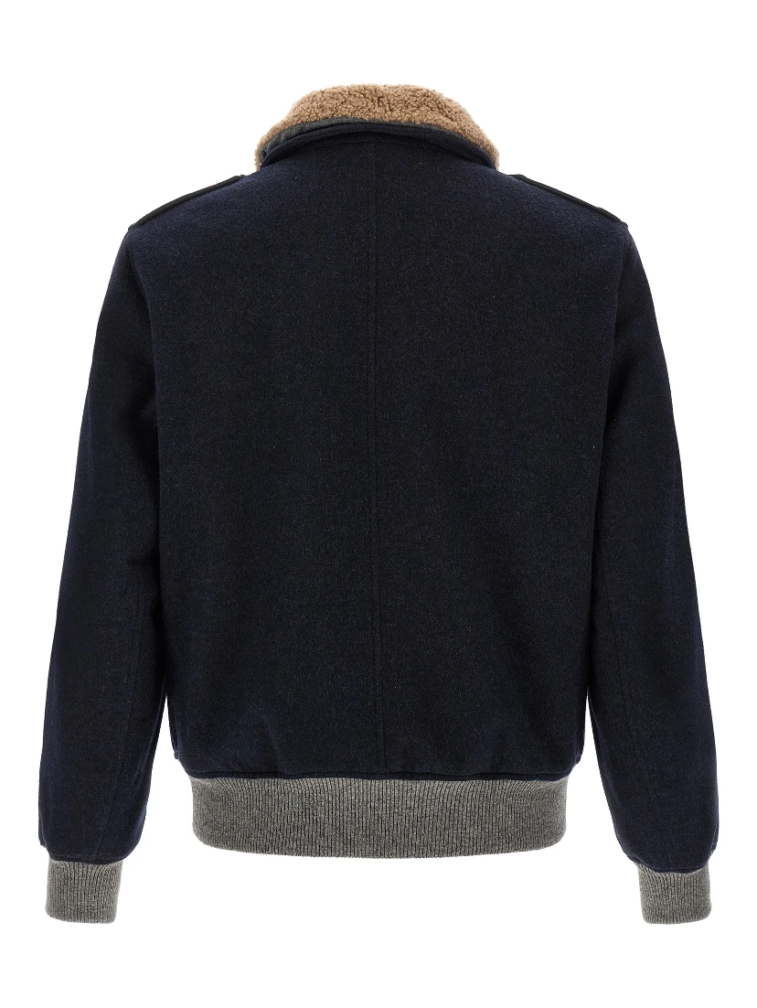 Blue Cashmere Bomber