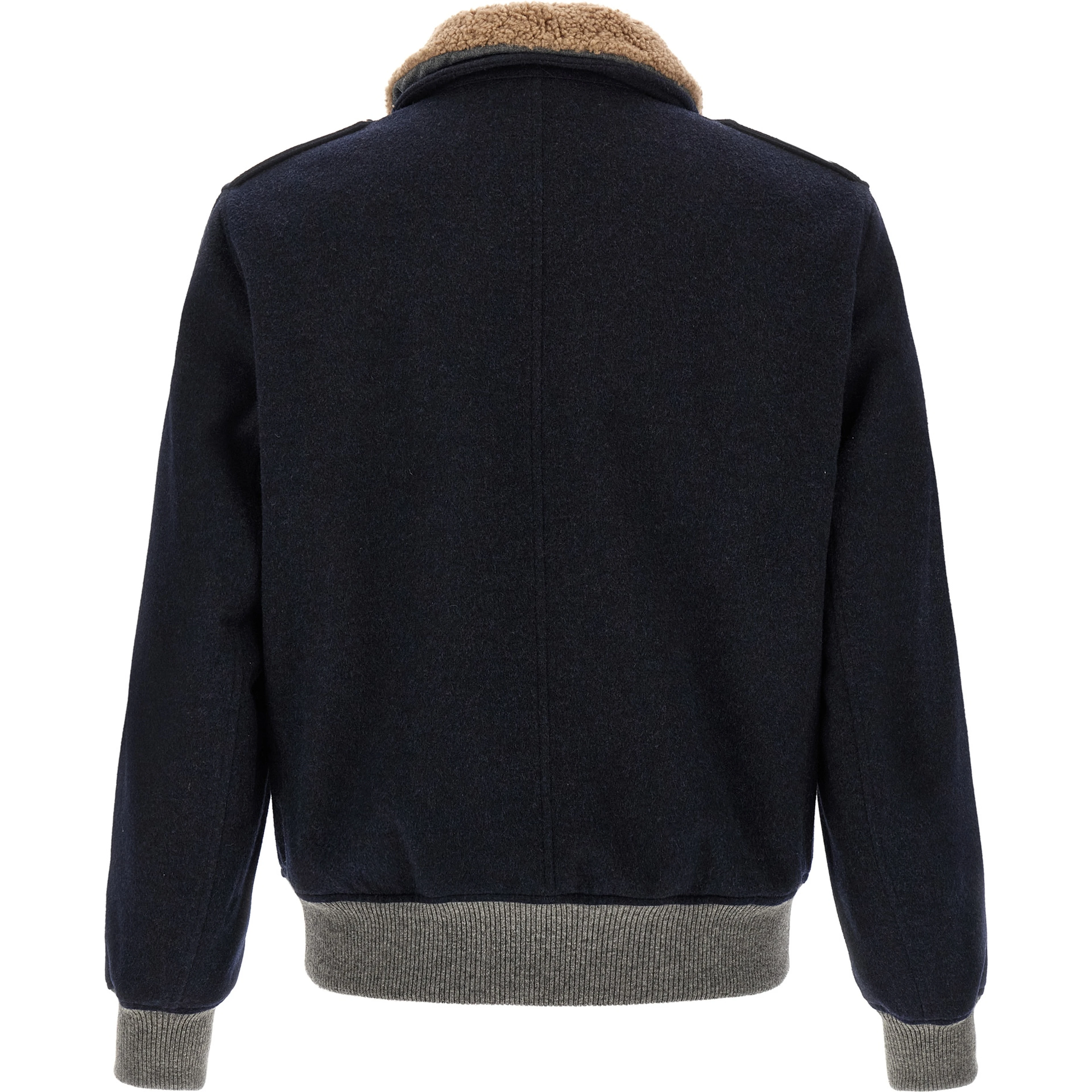 Blue Cashmere Bomber
