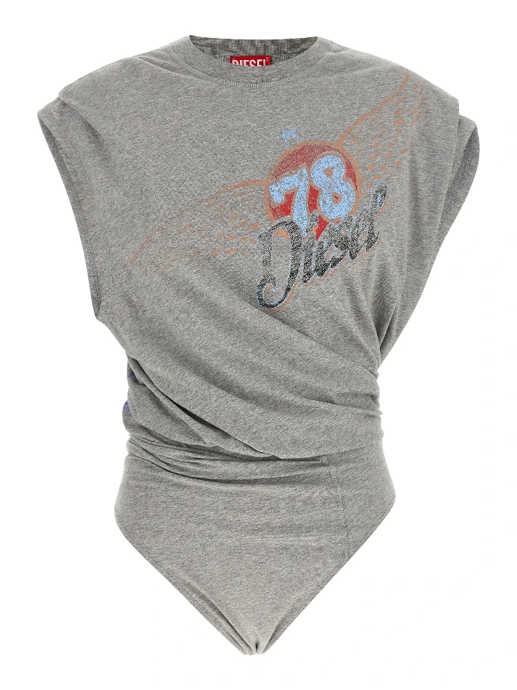 Gray Cotton Bodysuit