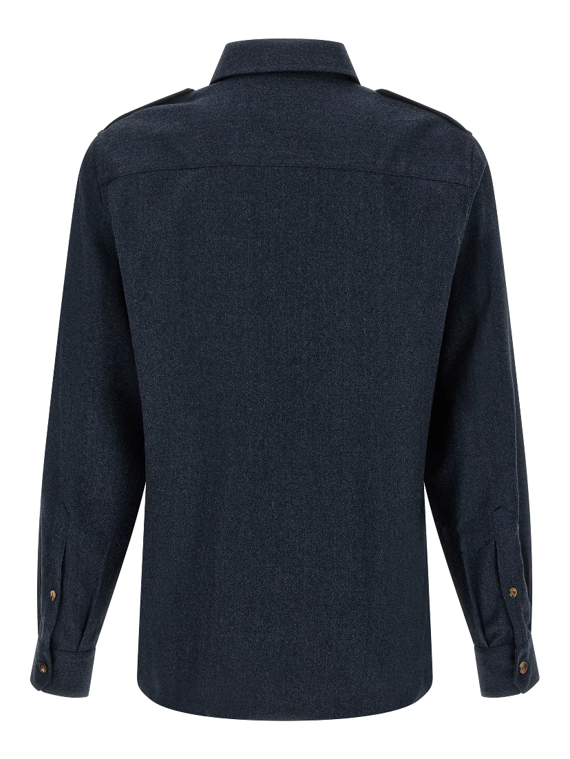 Blue Virgin Wool Blouse