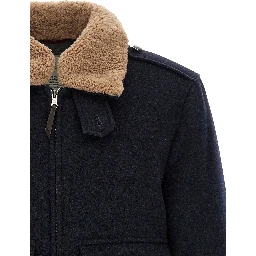 Blue Cashmere Bomber