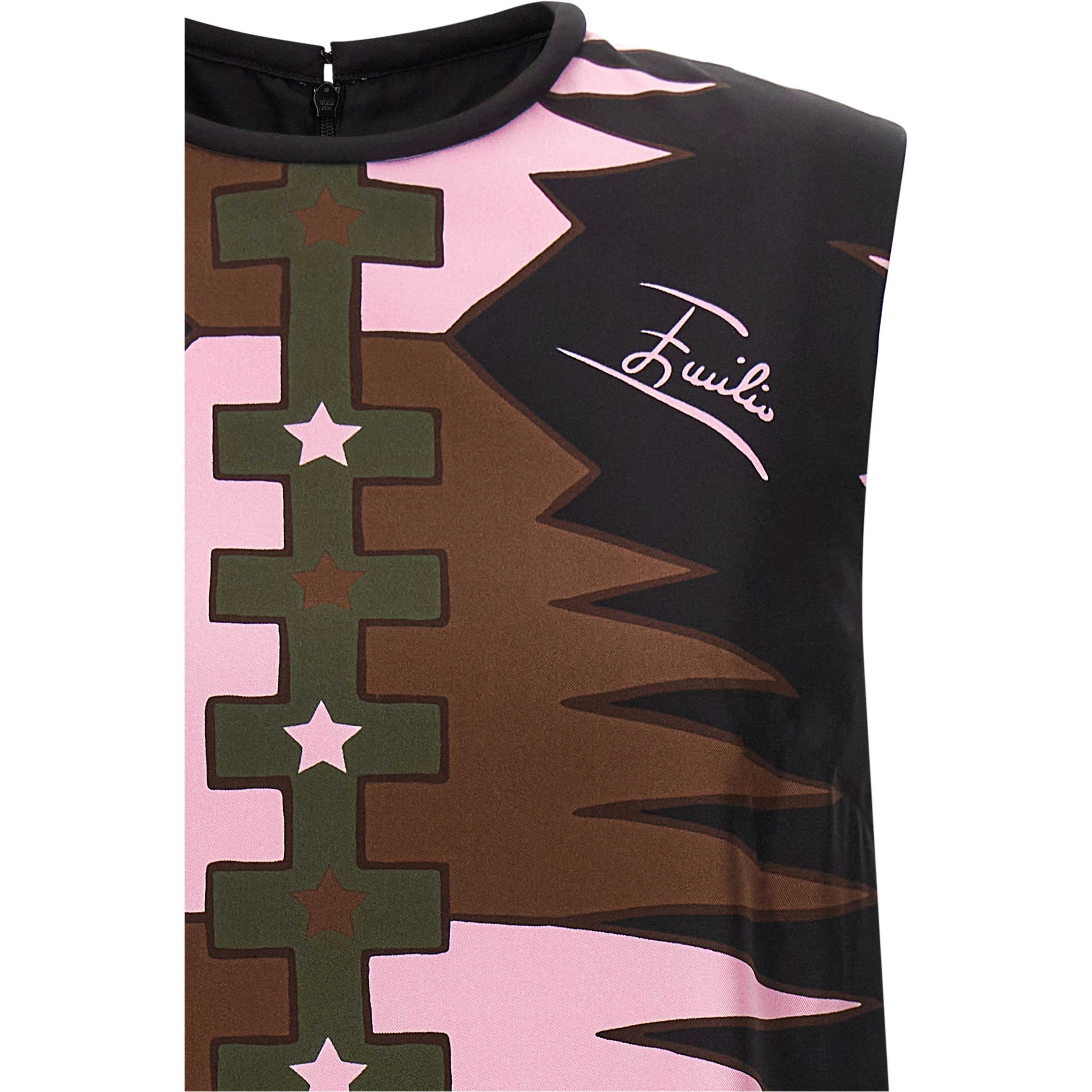 Multicolor Silk Short Dress