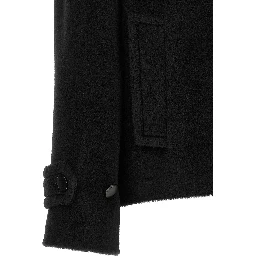 Black Alpaca Leather Coat