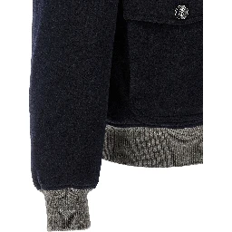 Blue Cashmere Bomber