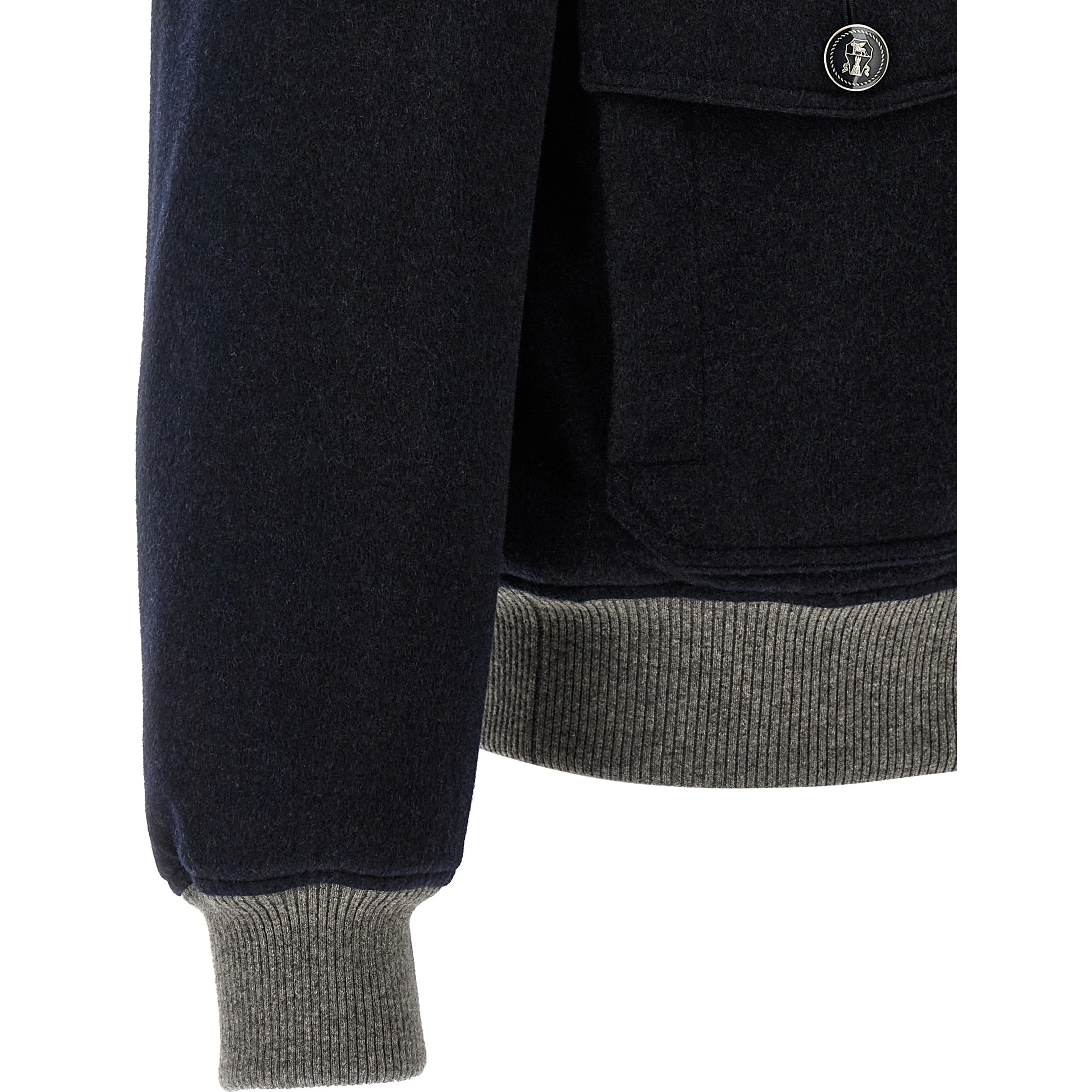 Blue Cashmere Bomber