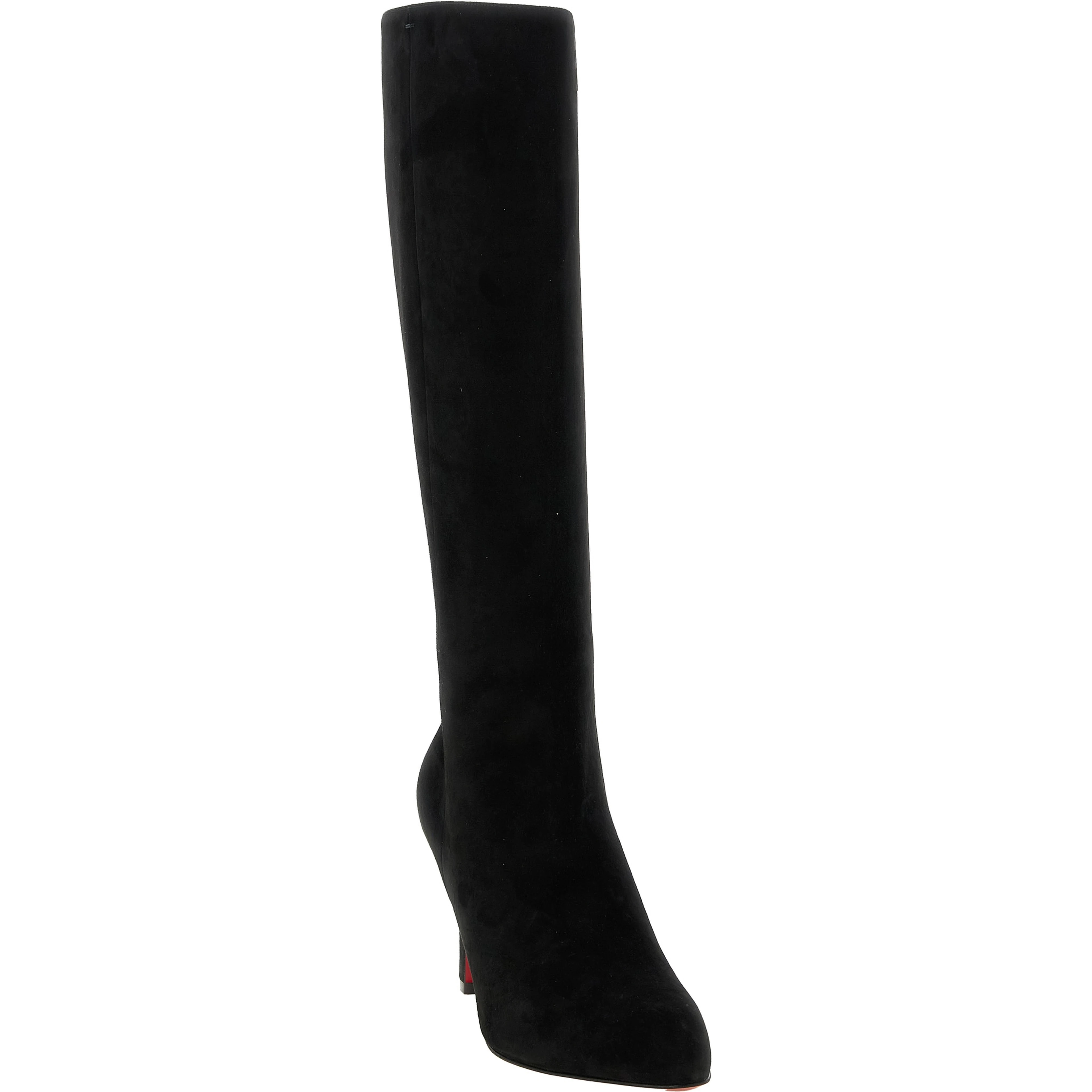 Black Calfskin Over The Knee