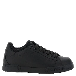 Black Calfskin Low Top Sneakers