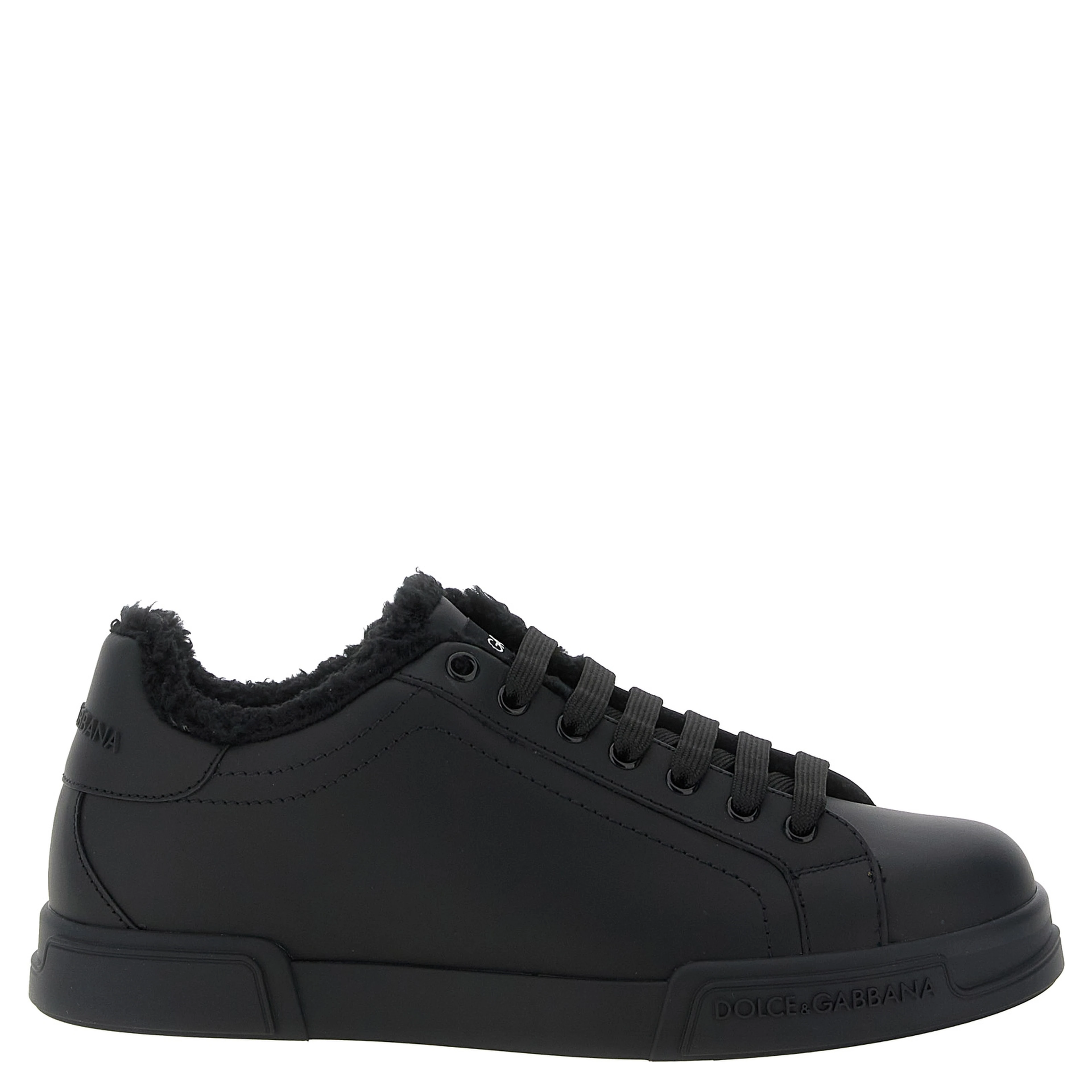 Black Calfskin Low Top Sneakers
