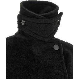 Black Alpaca Leather Coat