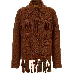 Brown Wool Full-Length Jacket