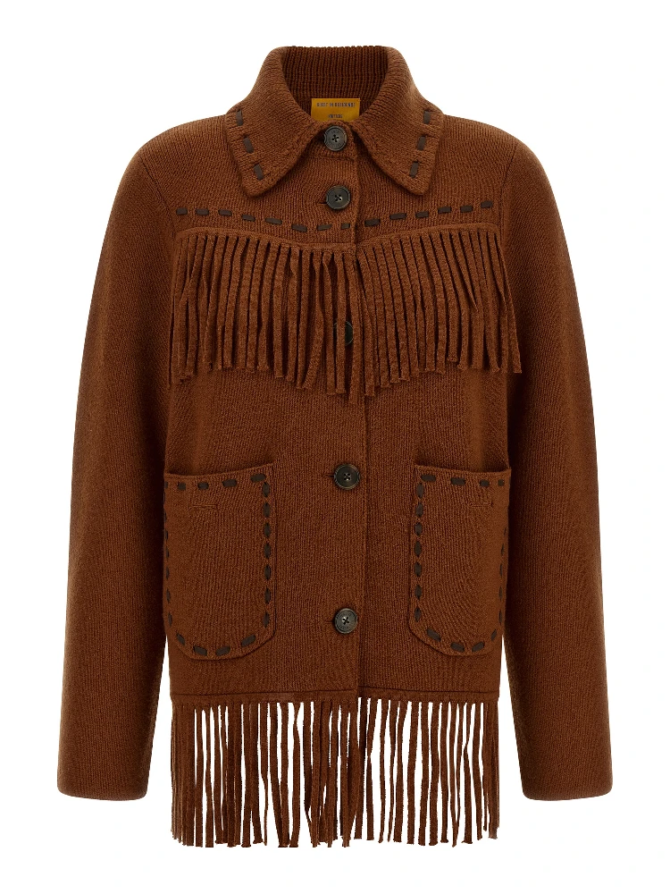 Brown Wool Full-Length Jacket