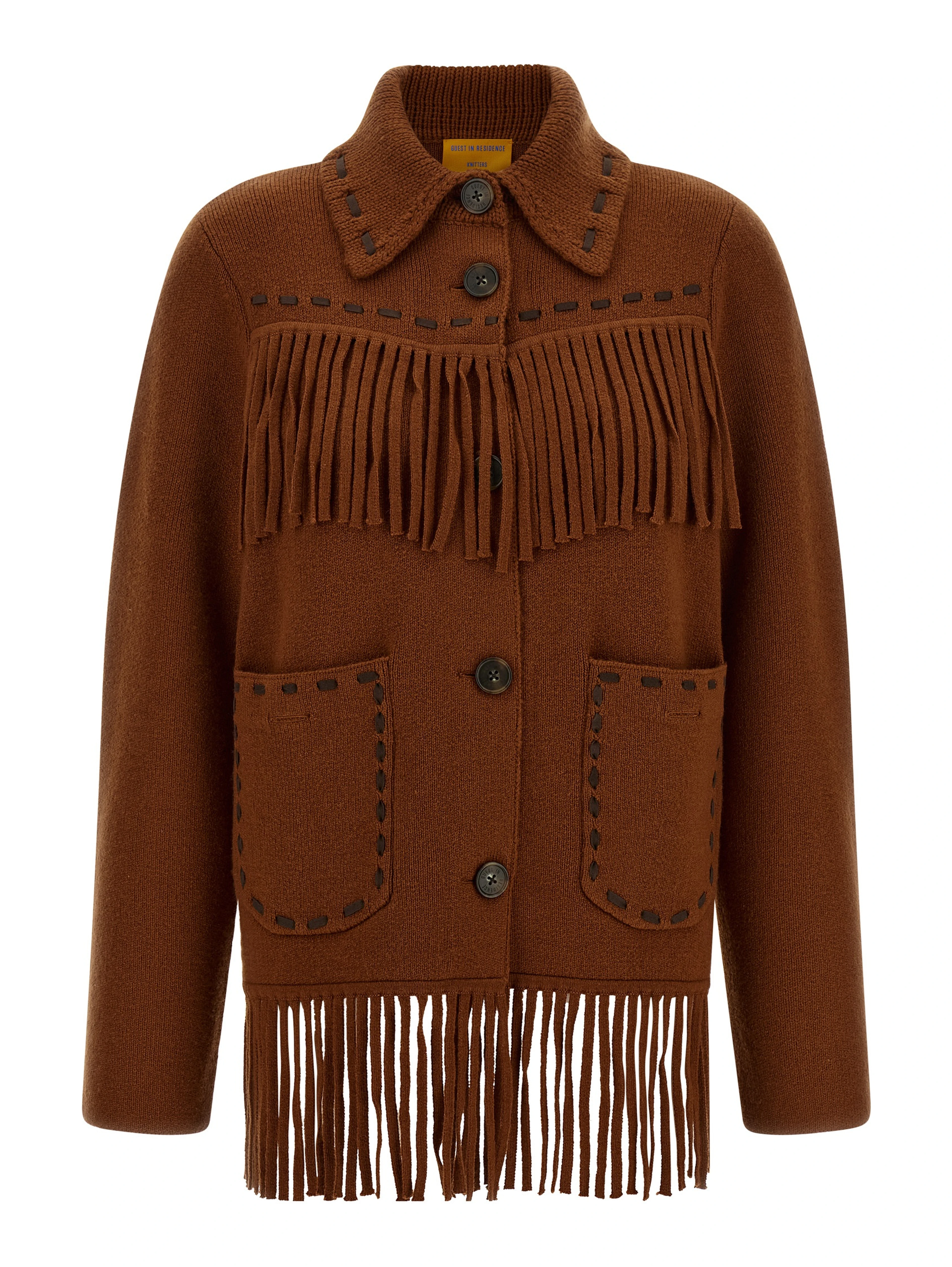 Brown Wool Full-Length Jacket