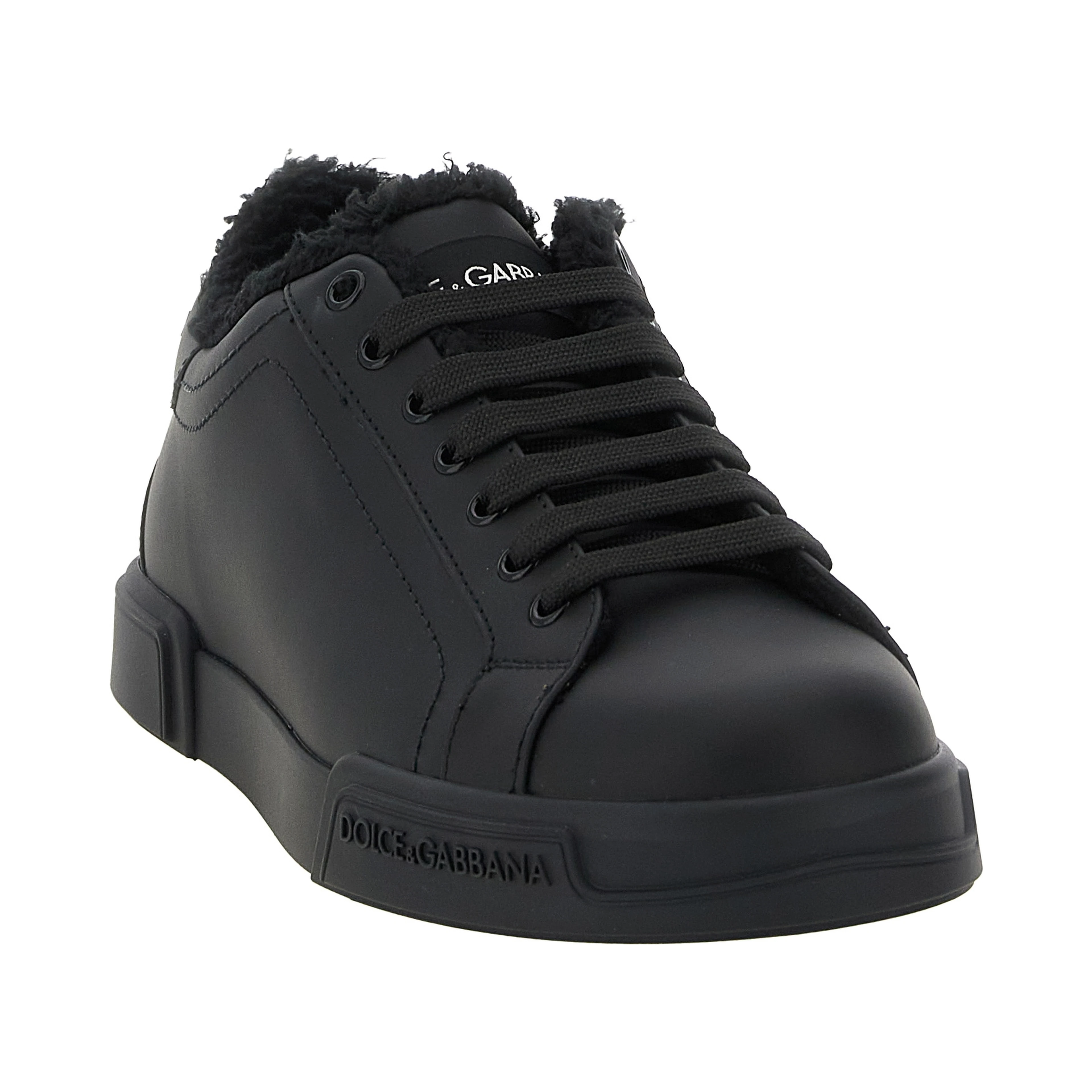 Black Calfskin Low Top Sneakers