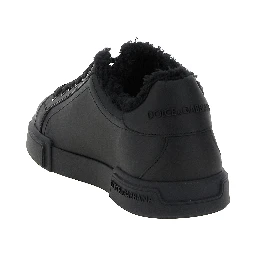 Black Calfskin Low Top Sneakers