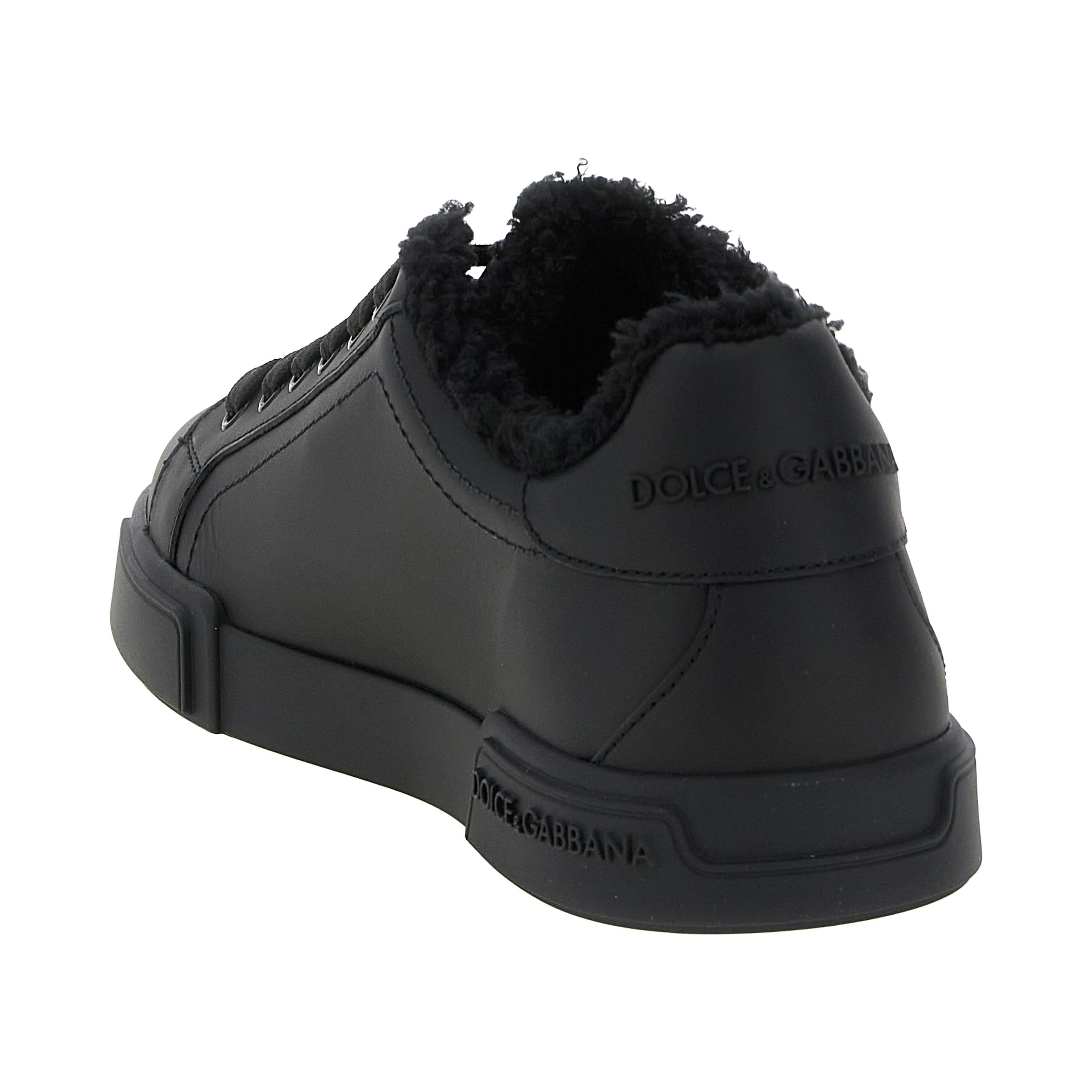 Black Calfskin Low Top Sneakers