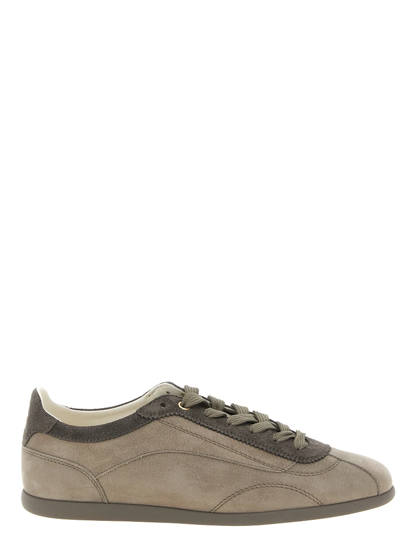 Gray Calfskin Low Top Sneakers