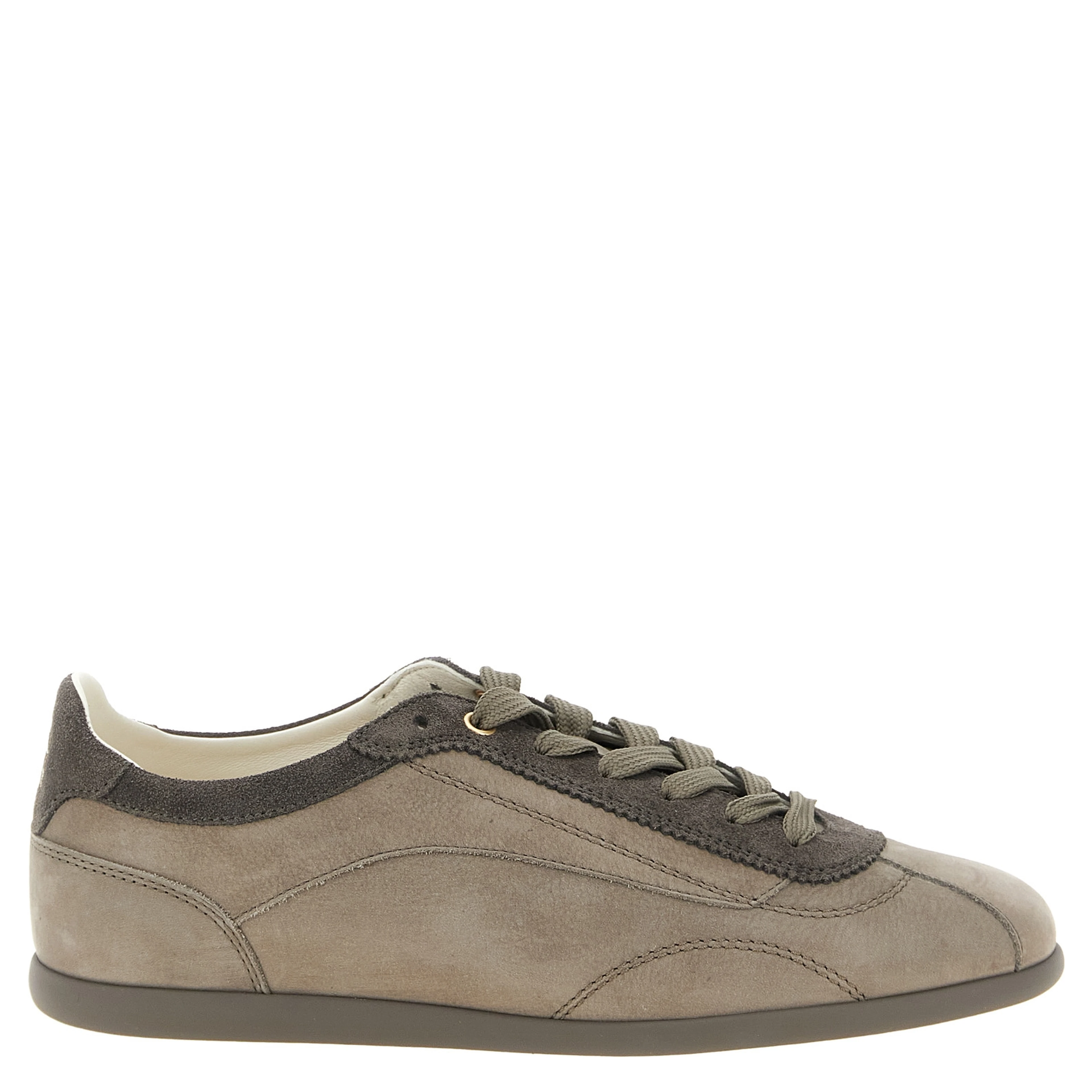 Gray Calfskin Low Top Sneakers