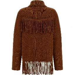 Brown Wool Full-Length Jacket