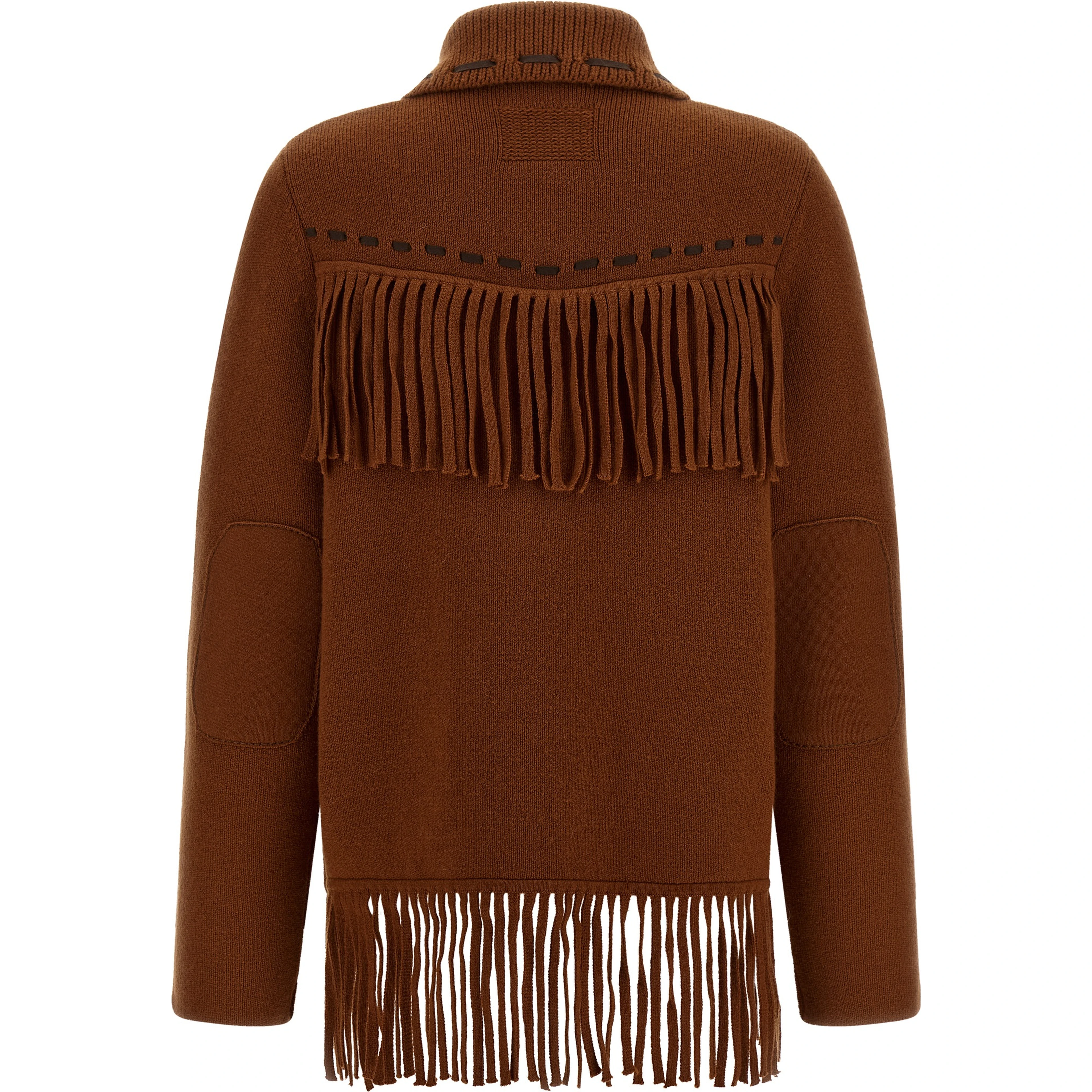 Brown Wool Full-Length Jacket