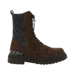 Brown Calfskin Lace-Up Boots