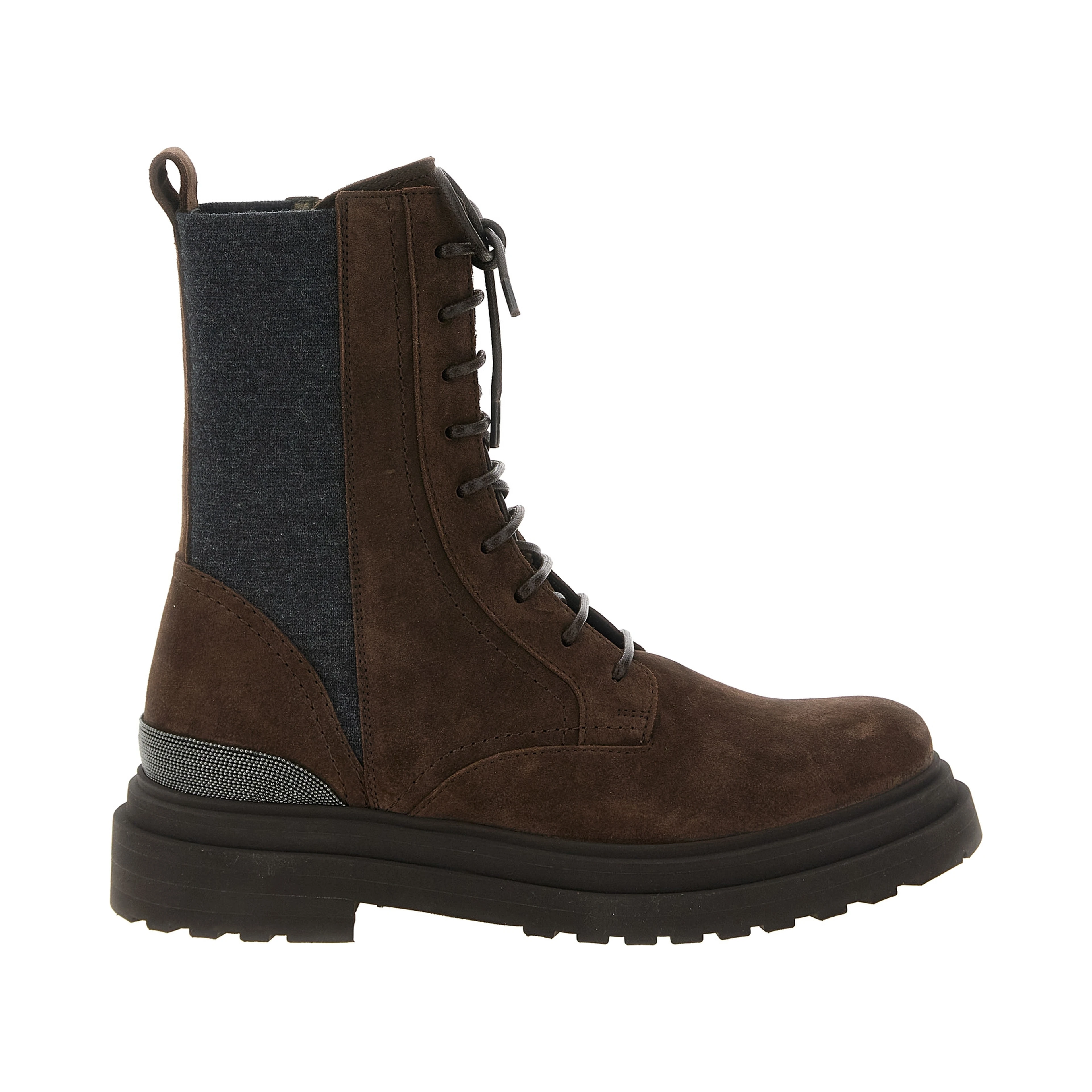 Brown Calfskin Lace-Up Boots