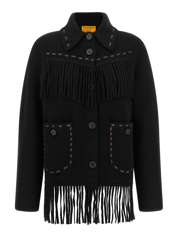 Black Wool Full-Length Jacket