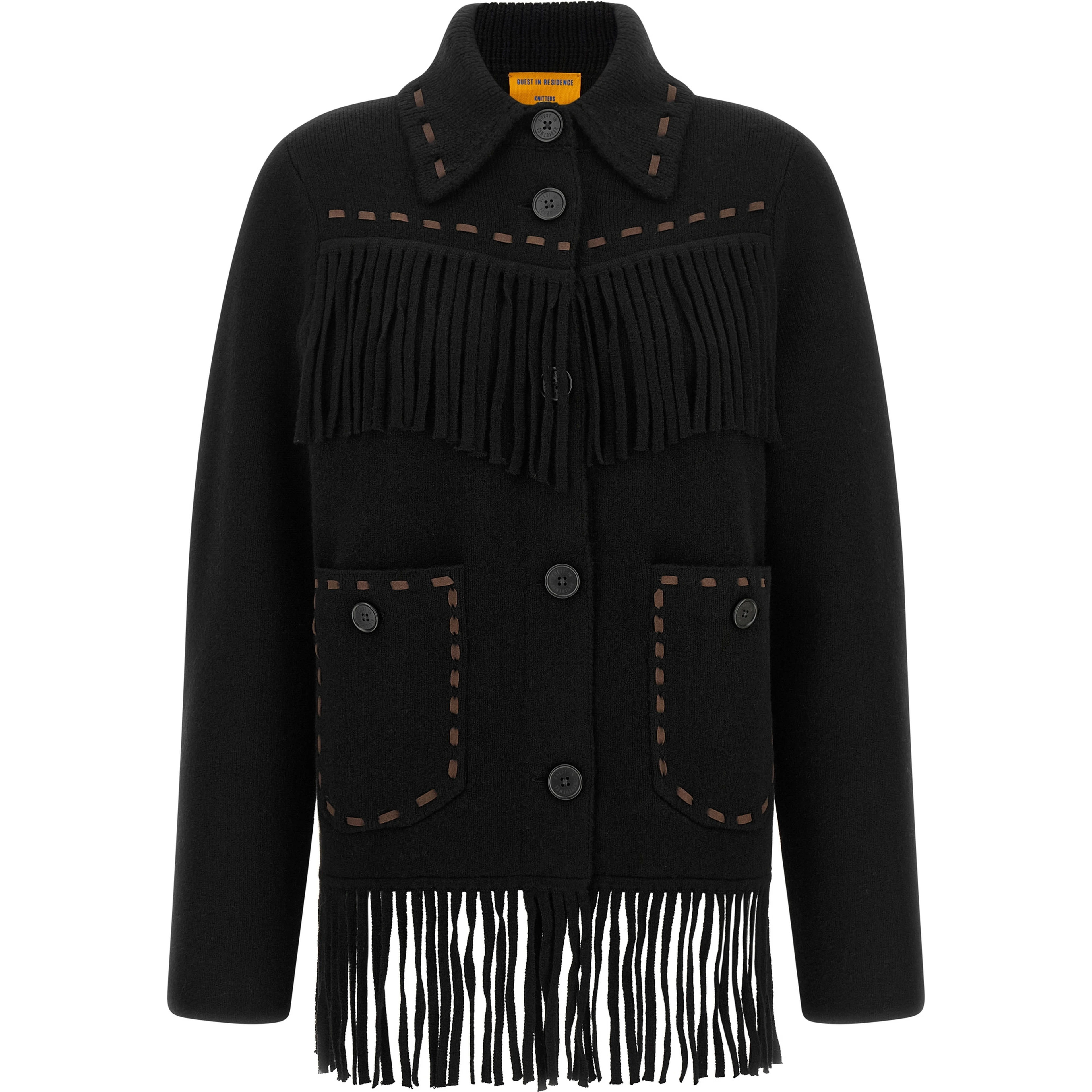 Black Wool Full-Length Jacket