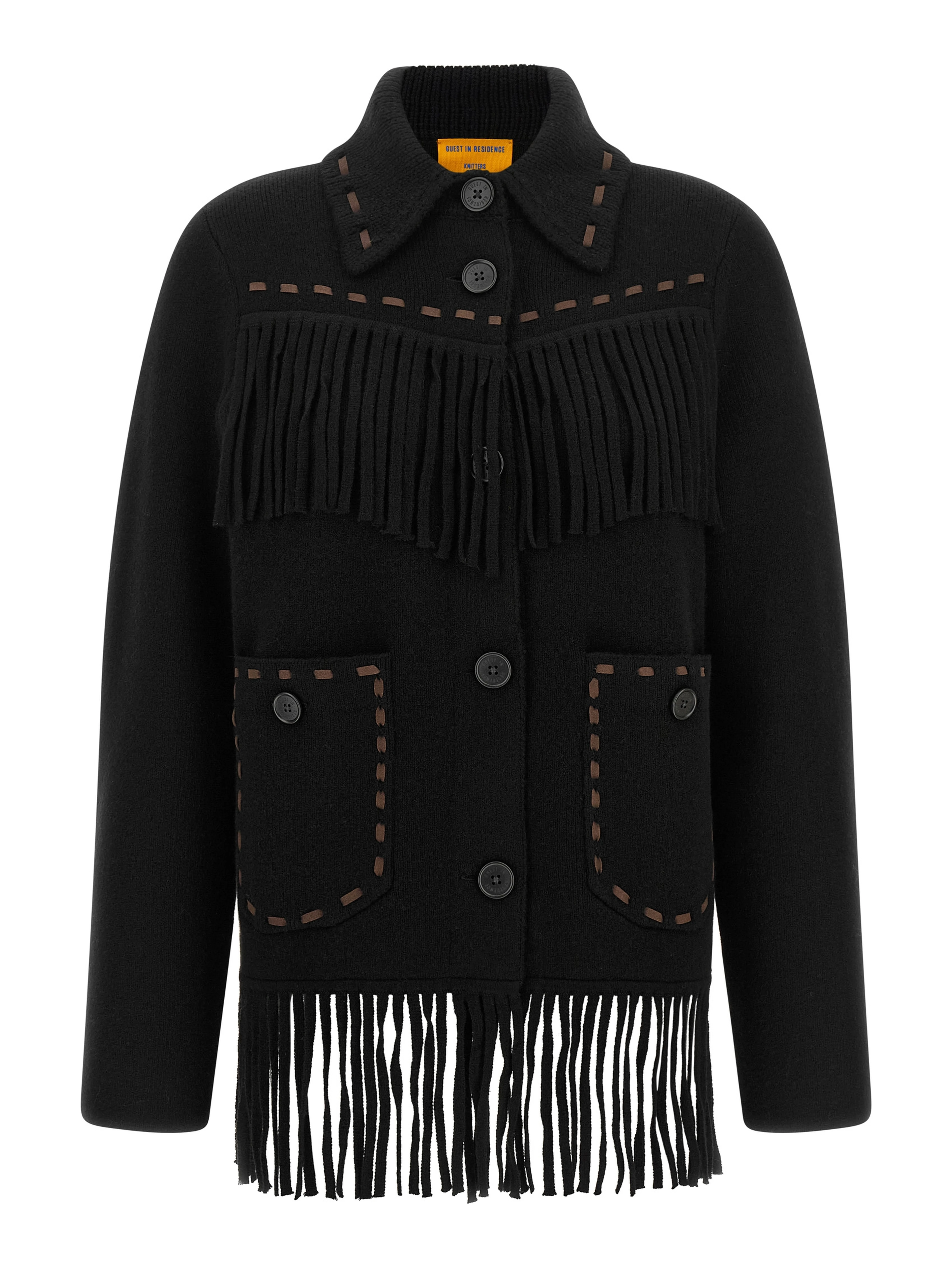 Black Wool Full-Length Jacket