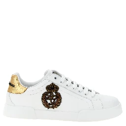 Gold Calfskin Low Top Sneakers