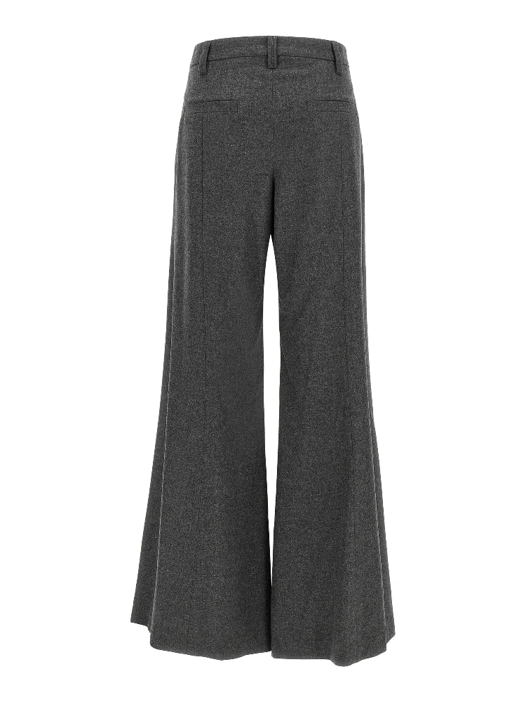 Gray Virgin Wool Flared Pants alternative